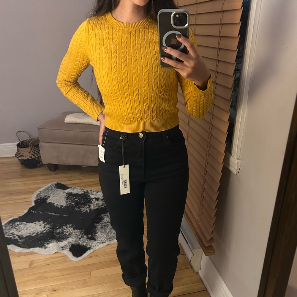 OVS Yellow Cable Knit Sweater